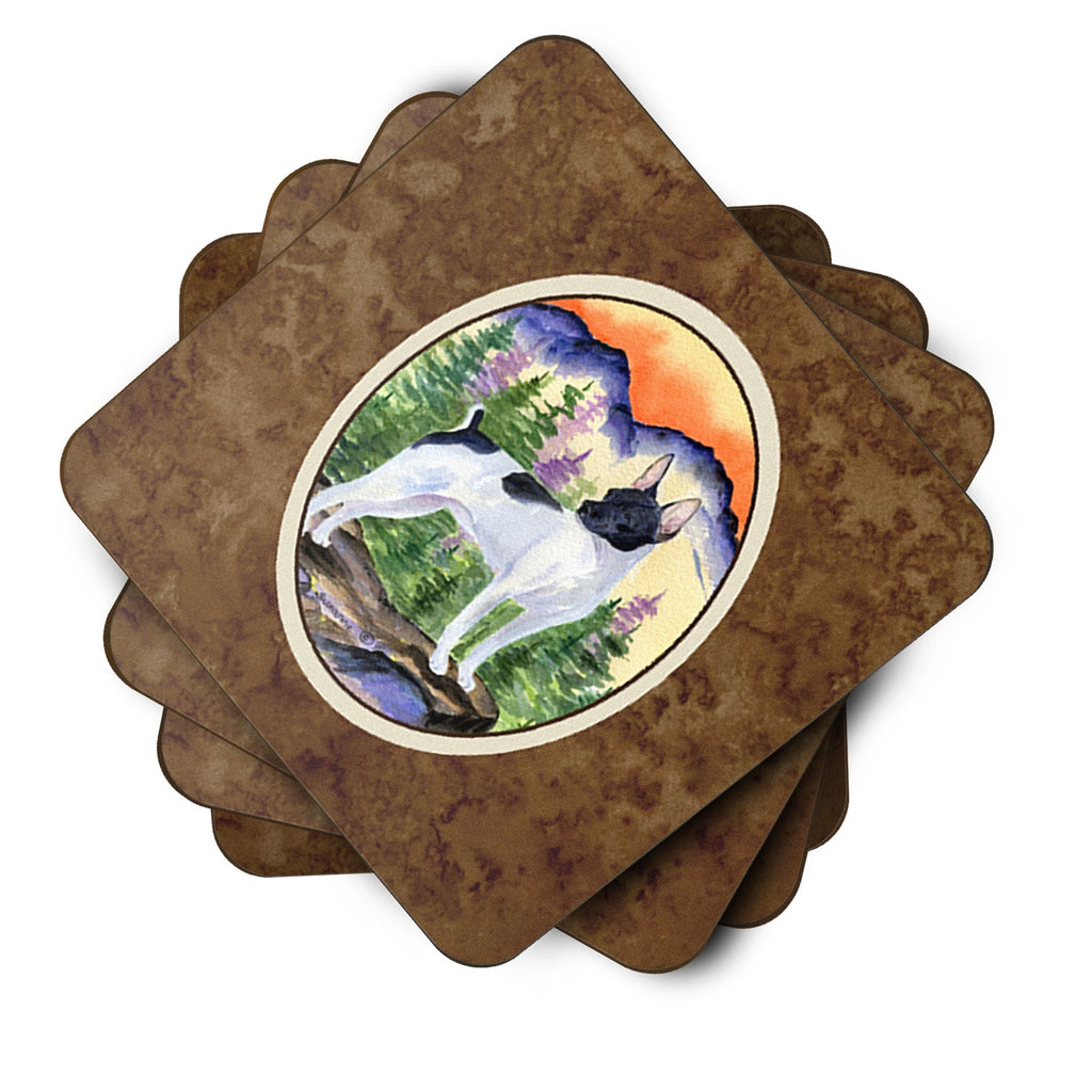 Rat Terrier Foam Coasters Set of 4 Cup Coasters for Indoor Outdoor, Tabletop Protection, Anti Slip, Mouse pad Material