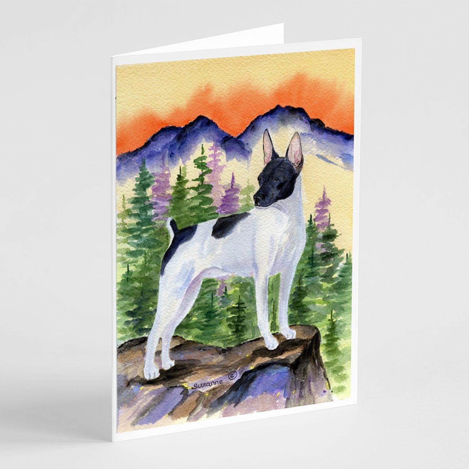 Rat Terrier Greeting Cards Pack of 8 Blank Cards with Envelopes Whimsical A7 Size 5x7