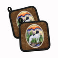 Rat Terrier Pot Holder Set of 2 Heat Resistant Quilted Hot Pads 7.5 x 7.5 Inch, Insulated Kitchen Trivets for Cooking & Baking