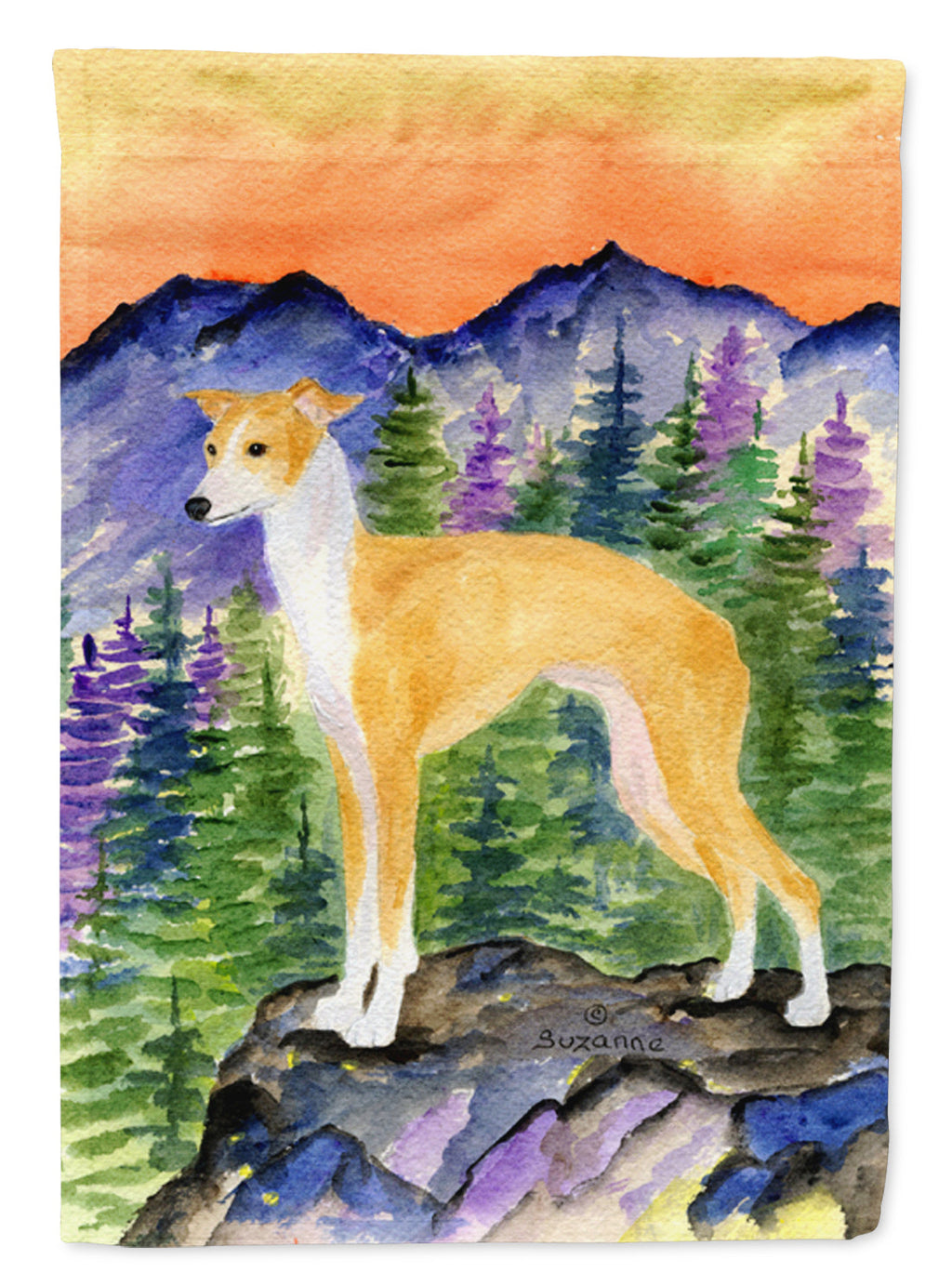 Italian Greyhound House Flag 28x40 Porch Sleeve Pole Decorative Outside Yard Banner Artwork Wall Hanging, Polyester