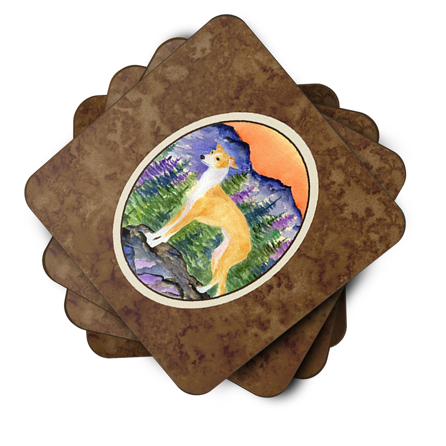 Italian Greyhound Foam Coasters Set of 4 Cup Coasters for Indoor Outdoor, Tabletop Protection, Anti Slip, Mouse pad Material