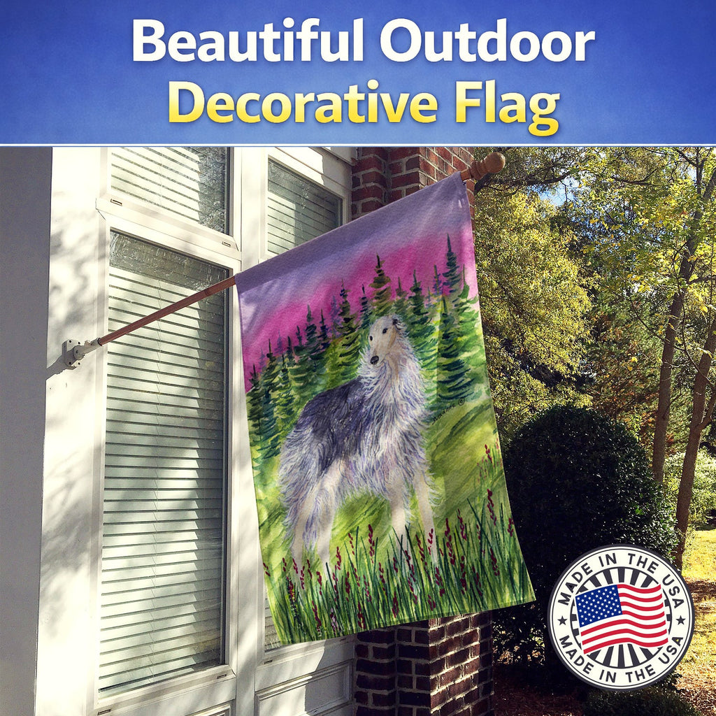 Borzoi House Flag 28x40 Porch Sleeve Pole Decorative Outside Yard Banner Artwork Wall Hanging, Polyester