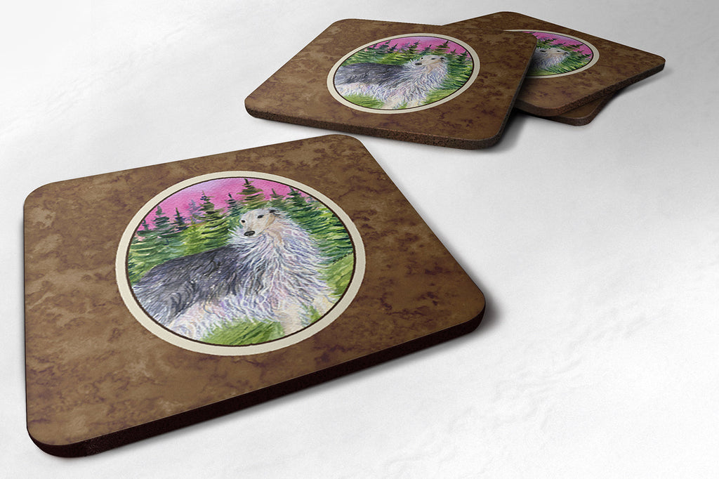 Borzoi Foam Coasters Set of 4 Cup Coasters for Indoor Outdoor, Tabletop Protection, Anti Slip, Mouse pad Material