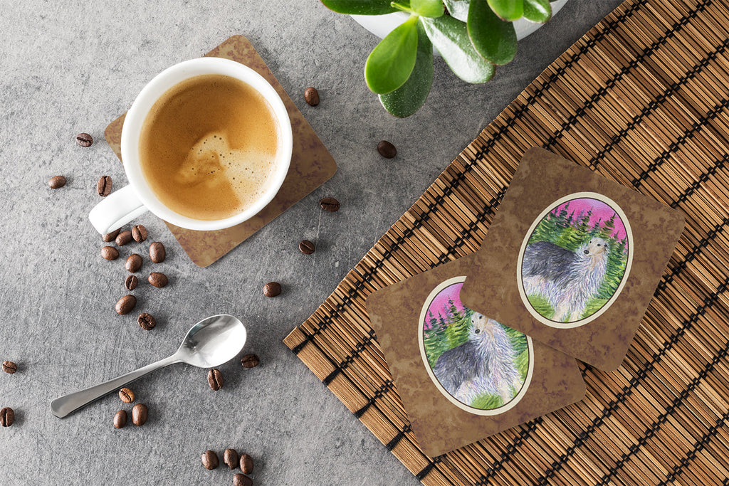 Borzoi Foam Coasters Set of 4 Cup Coasters for Indoor Outdoor, Tabletop Protection, Anti Slip, Mouse pad Material