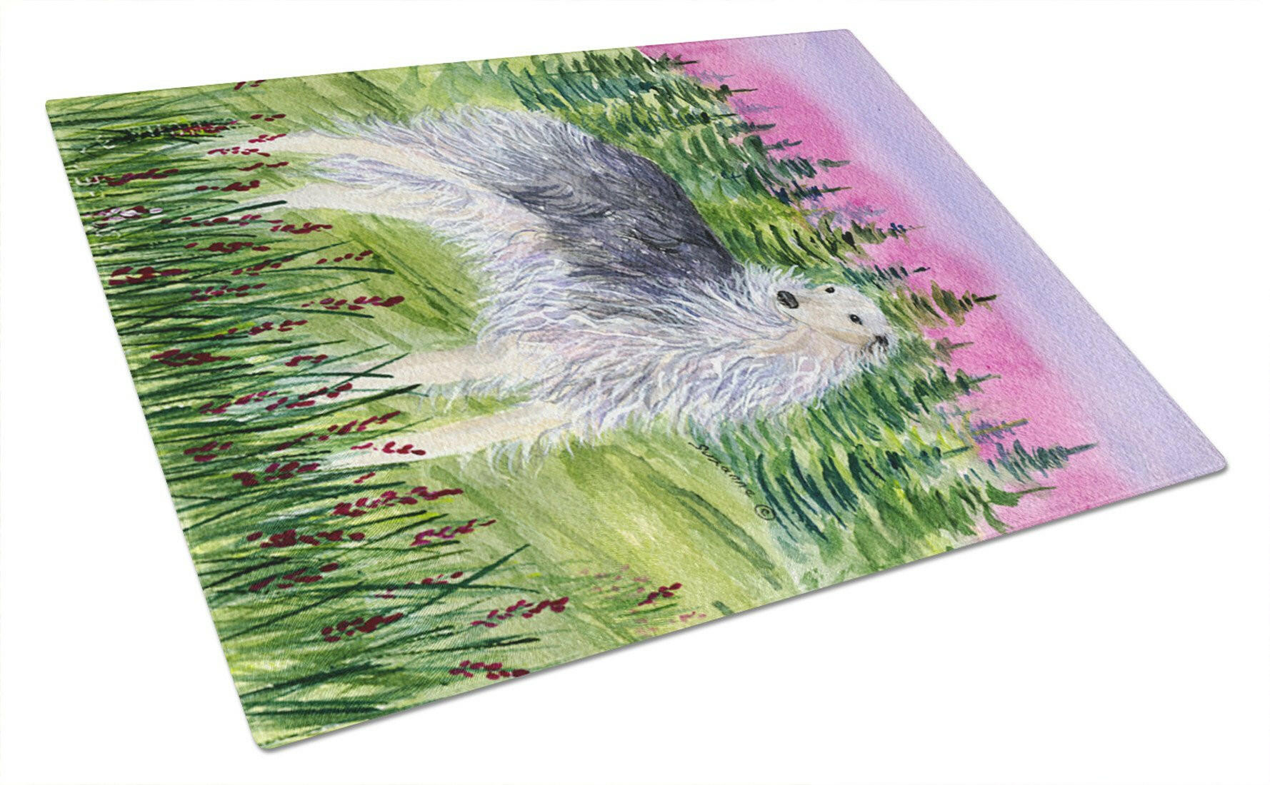 Borzoi Cutting Board Tempered Glass Kitchen Cutting Surface, Heat Resistant Chopping, Non-Slip Feet, Food Prep & Serving
