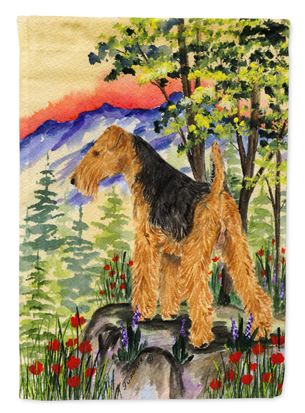 Lakeland Terrier House Flag 28x40 Porch Sleeve Pole Decorative Outside Yard Banner Artwork Wall Hanging, Polyester