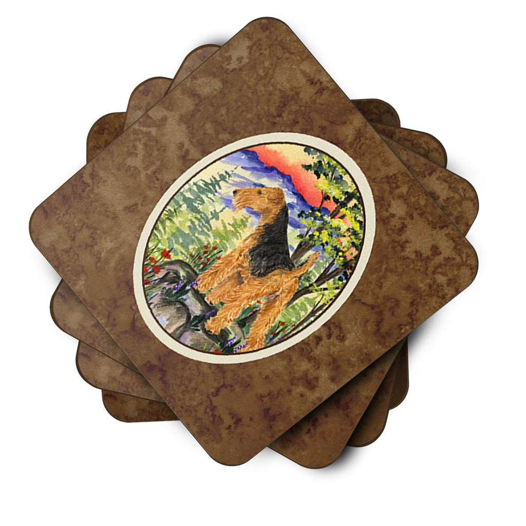 Lakeland Terrier Foam Coasters Set of 4 Cup Coasters for Indoor Outdoor, Tabletop Protection, Anti Slip, Mouse pad Material