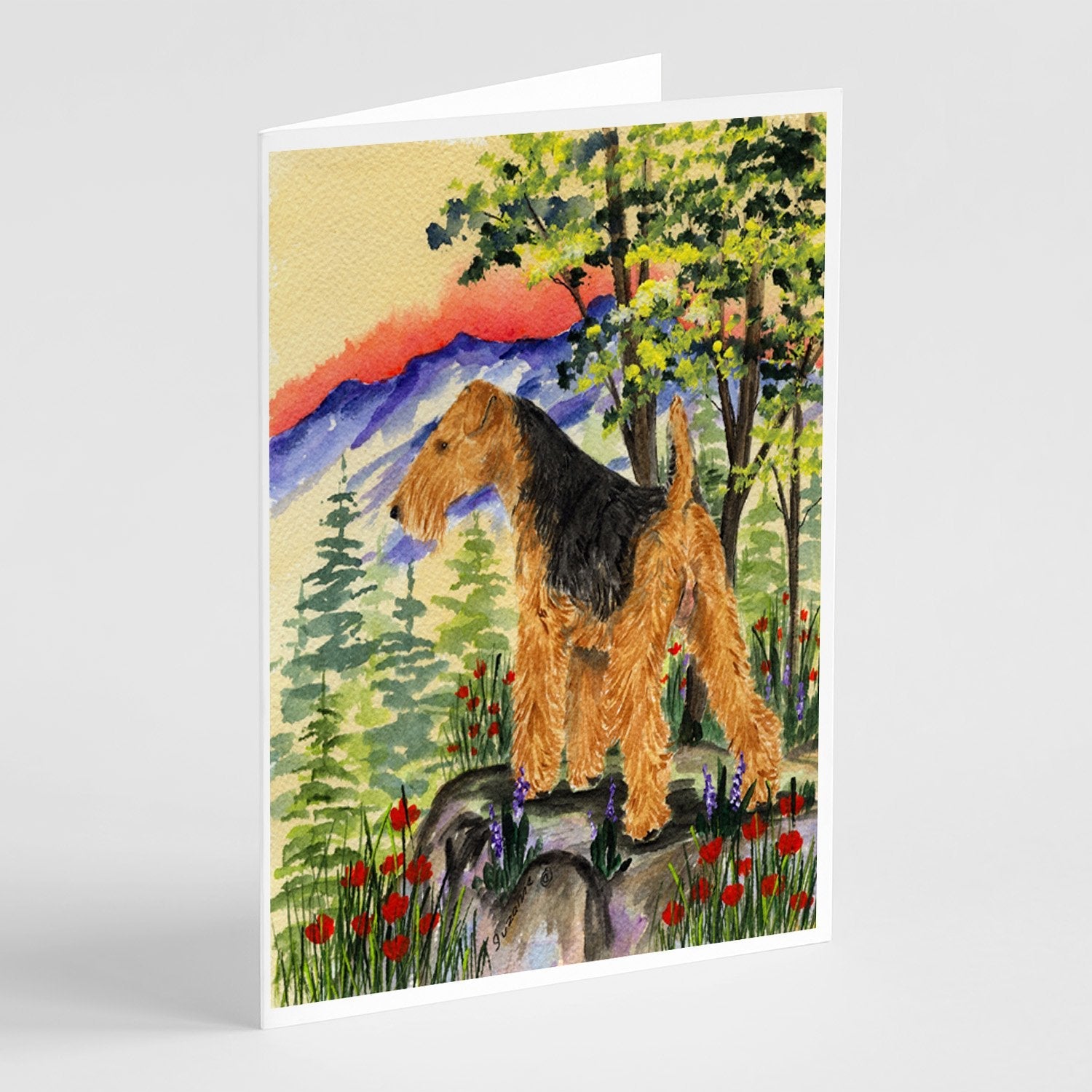 Lakeland Terrier Greeting Cards Pack of 8 Blank Cards with Envelopes Whimsical A7 Size 5x7