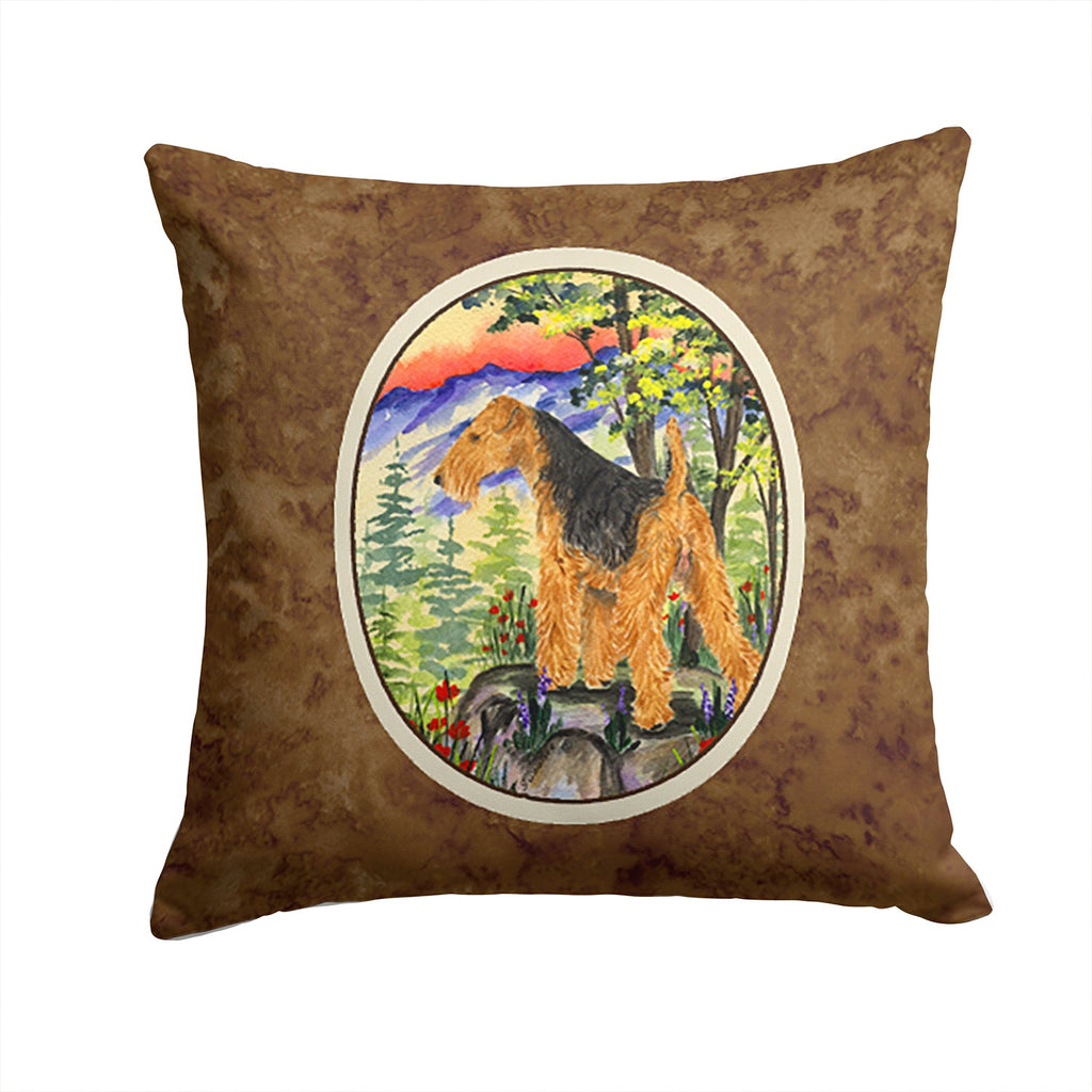 Lakeland Terrier Decorative Throw Pillow 14x14 Indoor Outdoor Accent Cushion, Fabric Cover with Insert for Sofa, Bed, Porch & Living Room