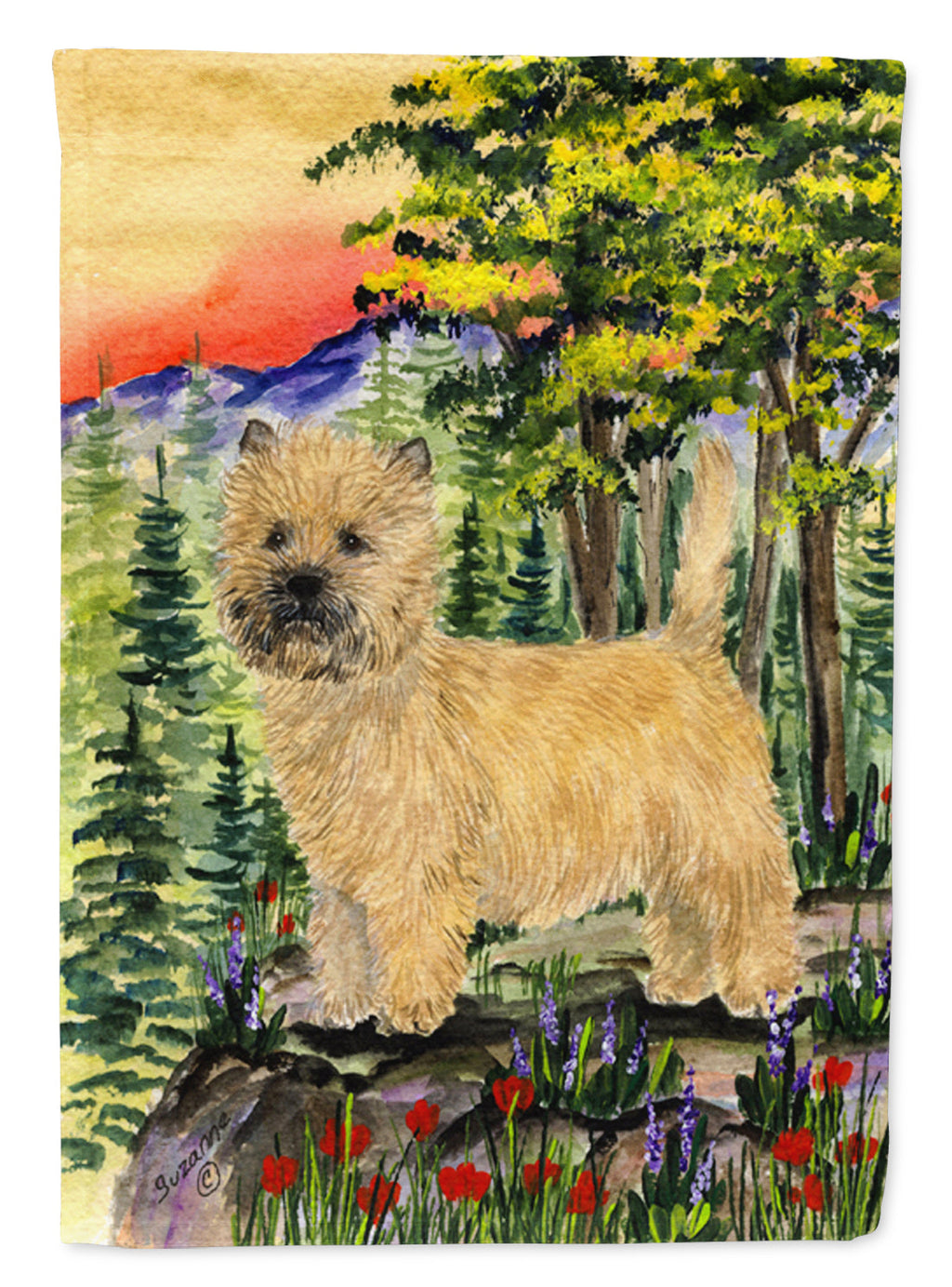 Cairn Terrier House Flag 28x40 Porch Sleeve Pole Decorative Outside Yard Banner Artwork Wall Hanging, Polyester