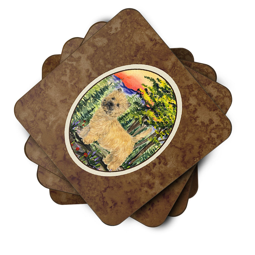 Cairn Terrier Foam Coasters Set of 4 Cup Coasters for Indoor Outdoor, Tabletop Protection, Anti Slip, Mouse pad Material