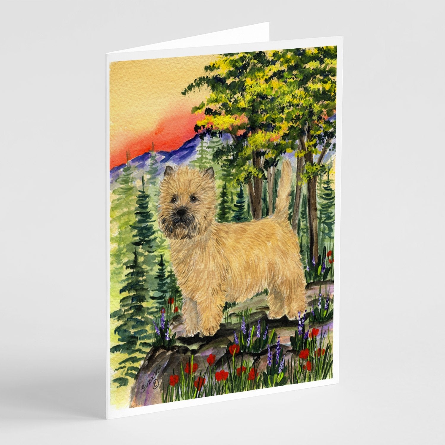 Cairn Terrier Greeting Cards Pack of 8 Blank Cards with Envelopes Whimsical A7 Size 5x7