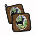 Chihuahua Pot Holder Set of 2 Heat Resistant Quilted Hot Pads 7.5 x 7.5 Inch, Insulated Kitchen Trivets for Cooking & Baking