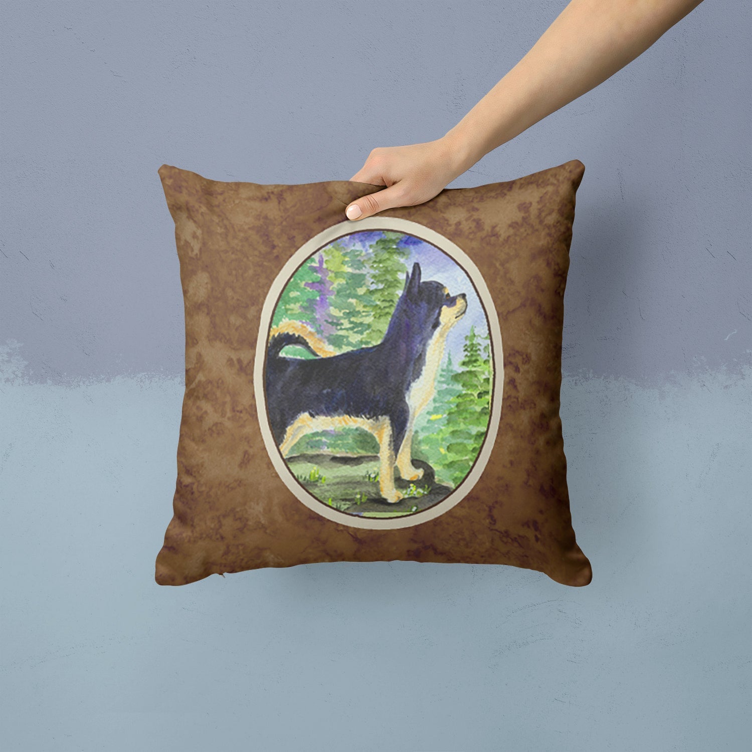 Chihuahua Decorative Throw Pillow 14x14 Indoor Outdoor Accent Cushion, Fabric Cover with Insert for Sofa, Bed, Porch & Living Room