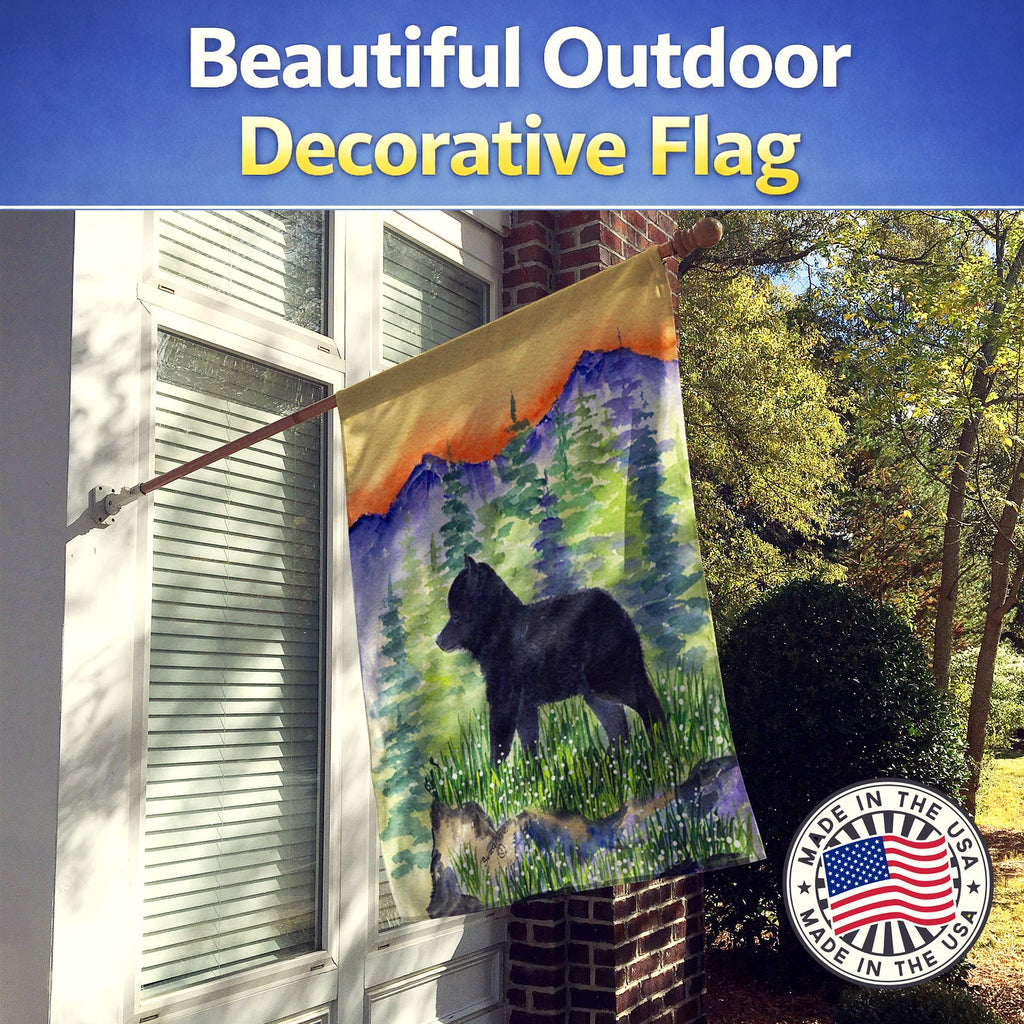 Schipperke House Flag 28x40 Porch Sleeve Pole Decorative Outside Yard Banner Artwork Wall Hanging, Polyester