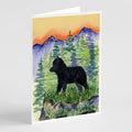 Schipperke Greeting Cards Pack of 8 Blank Cards with Envelopes Whimsical A7 Size 5x7
