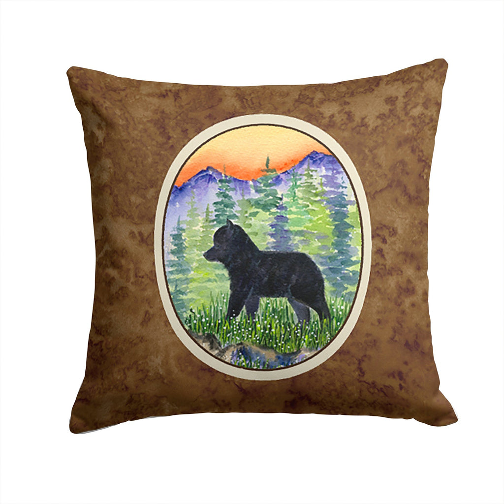 Schipperke Decorative Throw Pillow 14x14 Indoor Outdoor Accent Cushion, Fabric Cover with Insert for Sofa, Bed, Porch & Living Room