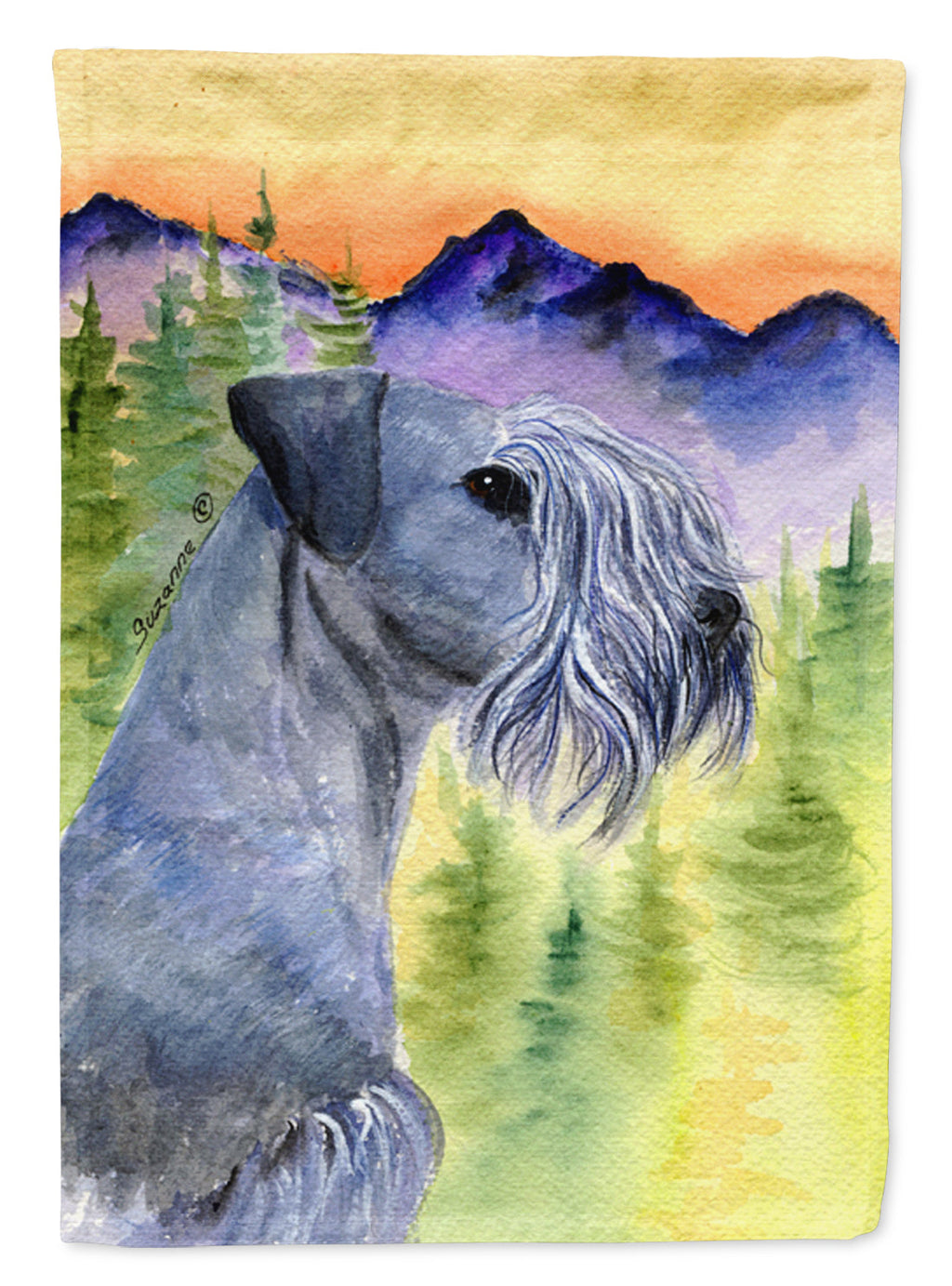 Cesky Terrier House Flag 28x40 Porch Sleeve Pole Decorative Outside Yard Banner Artwork Wall Hanging, Polyester