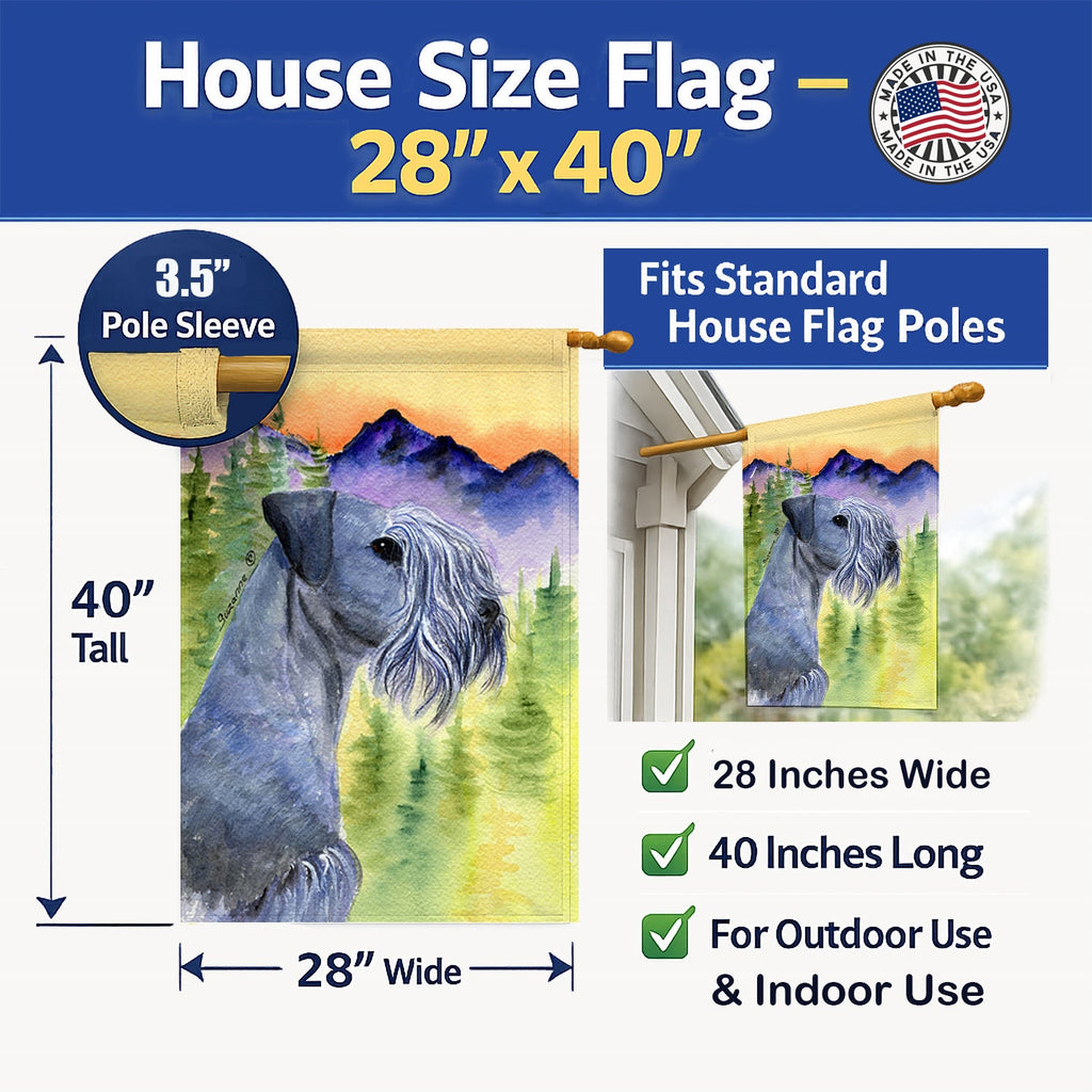 Cesky Terrier House Flag 28x40 Porch Sleeve Pole Decorative Outside Yard Banner Artwork Wall Hanging, Polyester