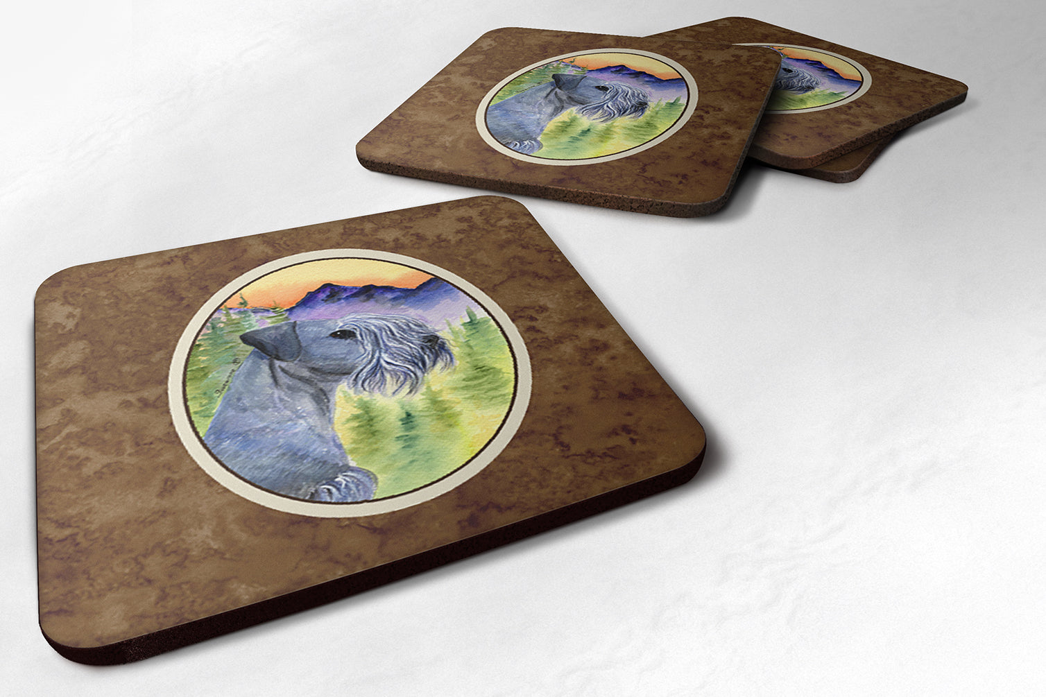 Cesky Terrier Foam Coasters Set of 4 Cup Coasters for Indoor Outdoor, Tabletop Protection, Anti Slip, Mouse pad Material