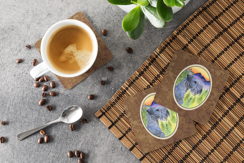 Cesky Terrier Foam Coasters Set of 4 Cup Coasters for Indoor Outdoor, Tabletop Protection, Anti Slip, Mouse pad Material