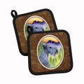 Cesky Terrier Pot Holder Set of 2 Heat Resistant Quilted Hot Pads 7.5 x 7.5 Inch, Insulated Kitchen Trivets for Cooking & Baking