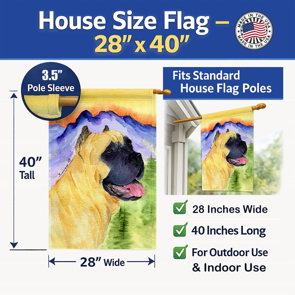 Cane Corso House Flag 28x40 Porch Sleeve Pole Decorative Outside Yard Banner Artwork Wall Hanging, Polyester