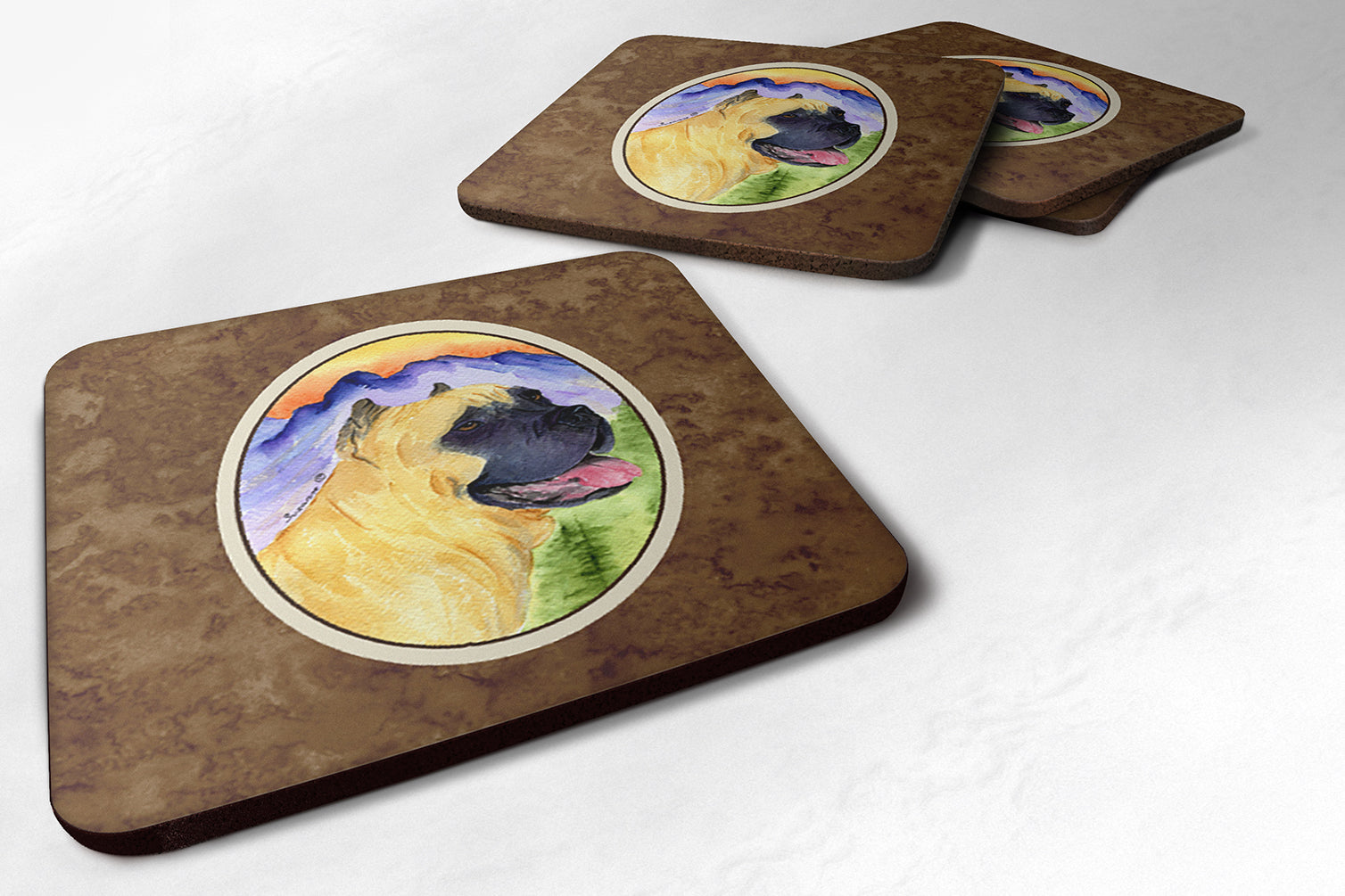 Cane Corso Foam Coasters Set of 4 Cup Coasters for Indoor Outdoor, Tabletop Protection, Anti Slip, Mouse pad Material