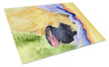 Cane Corso Cutting Board Tempered Glass Kitchen Cutting Surface, Heat Resistant Chopping, Non-Slip Feet, Food Prep & Serving