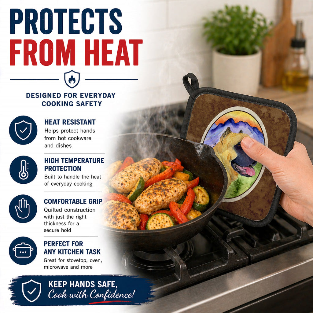 Cane Corso Pot Holder Set of 2 Heat Resistant Quilted Hot Pads 7.5 x 7.5 Inch, Insulated Kitchen Trivets for Cooking & Baking