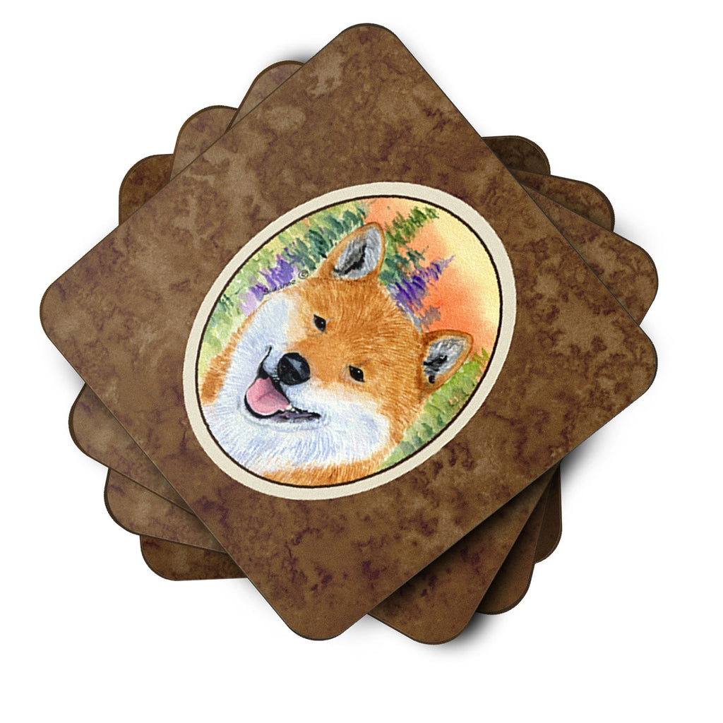 Shiba Inu Foam Coasters Set of 4 Cup Coasters for Indoor Outdoor, Tabletop Protection, Anti Slip, Mouse pad Material