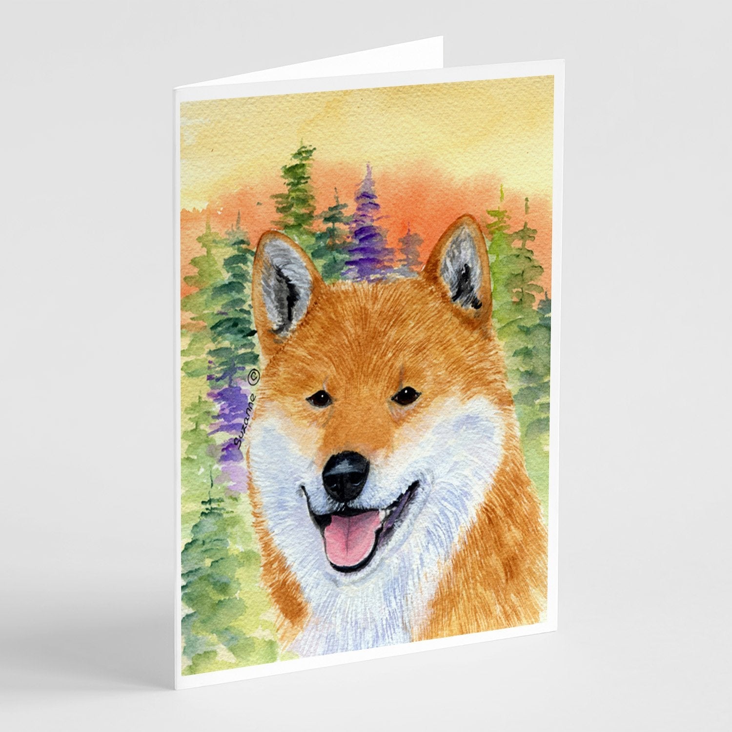 Shiba Inu Greeting Cards Pack of 8 Blank Cards with Envelopes Whimsical A7 Size 5x7