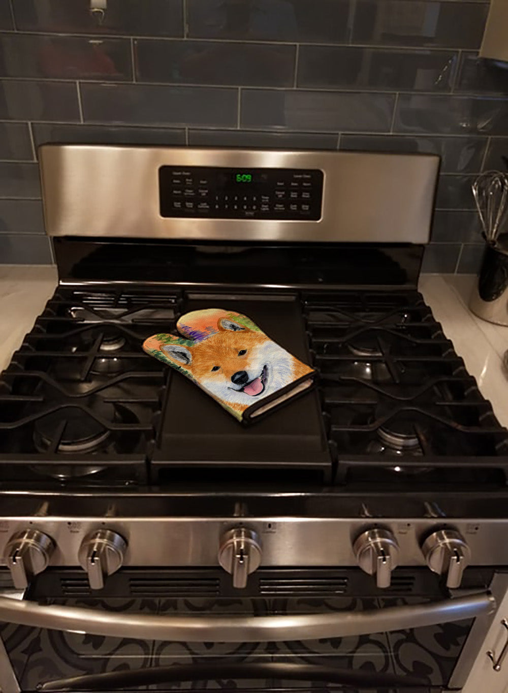 Shiba Inu Oven Mitt Heat Resistant Thick Oven Mitt for Hot Pans and Oven, Kitchen Mitt Protect Hands, Cooking Baking Glove