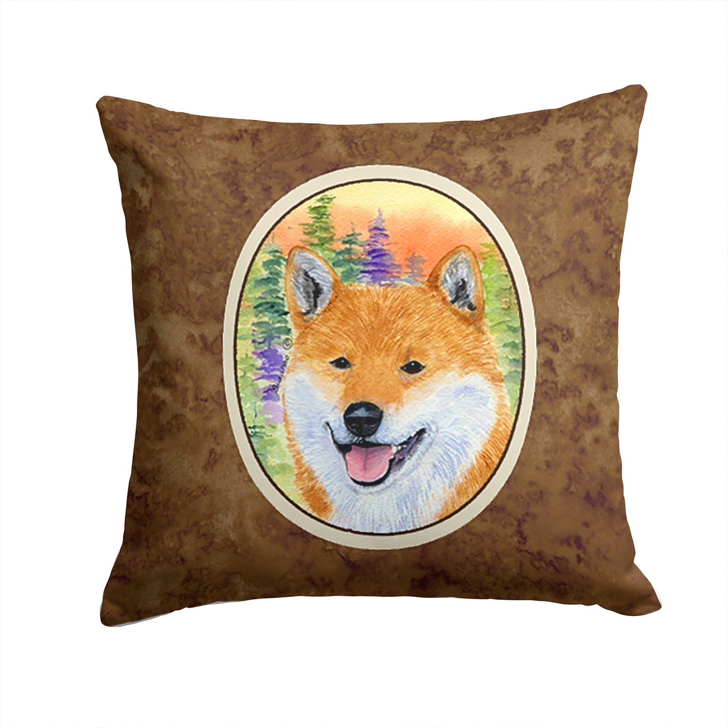 Shiba Inu Decorative Throw Pillow 14x14 Indoor Outdoor Accent Cushion, Fabric Cover with Insert for Sofa, Bed, Porch & Living Room