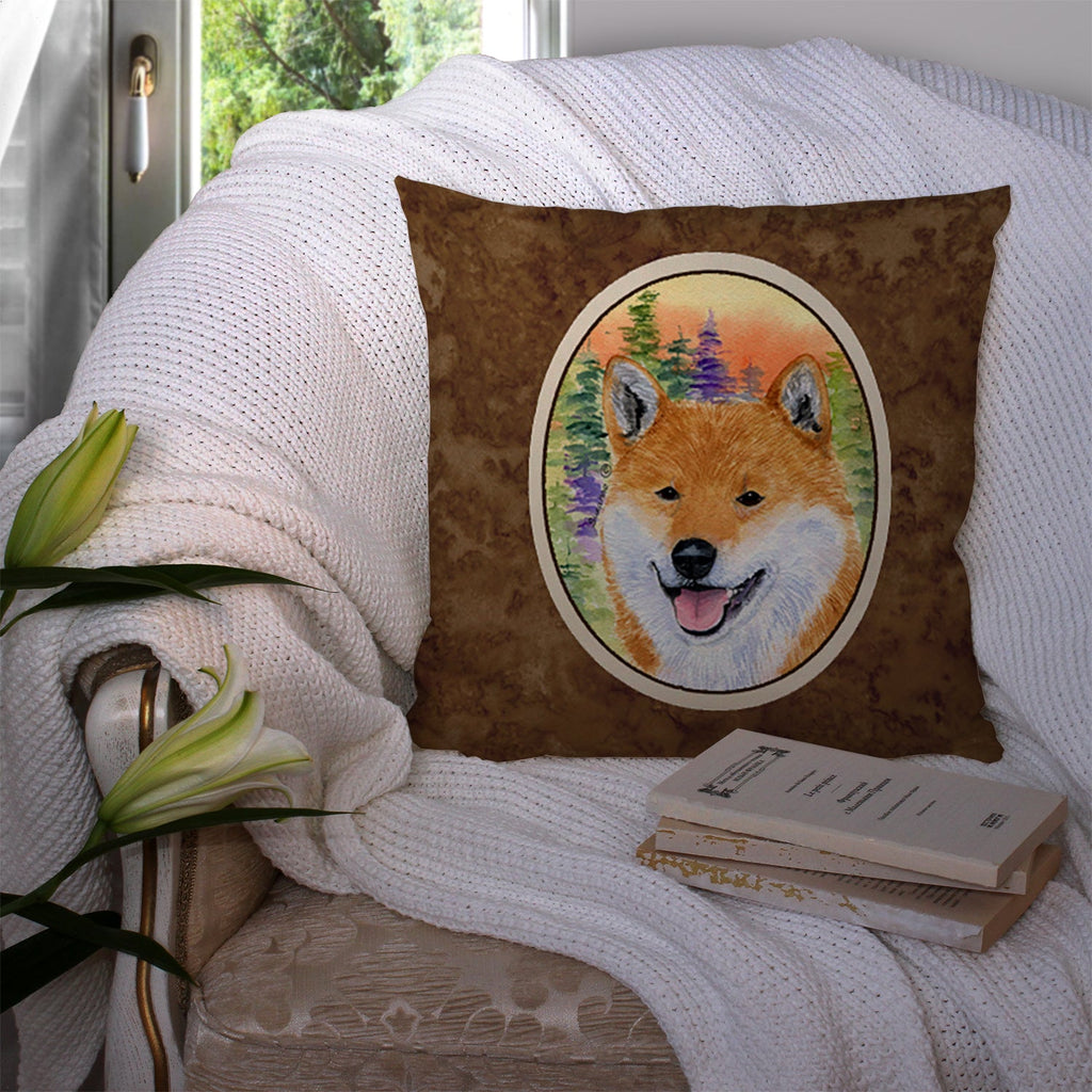 Shiba Inu Decorative Throw Pillow 14x14 Indoor Outdoor Accent Cushion, Fabric Cover with Insert for Sofa, Bed, Porch & Living Room
