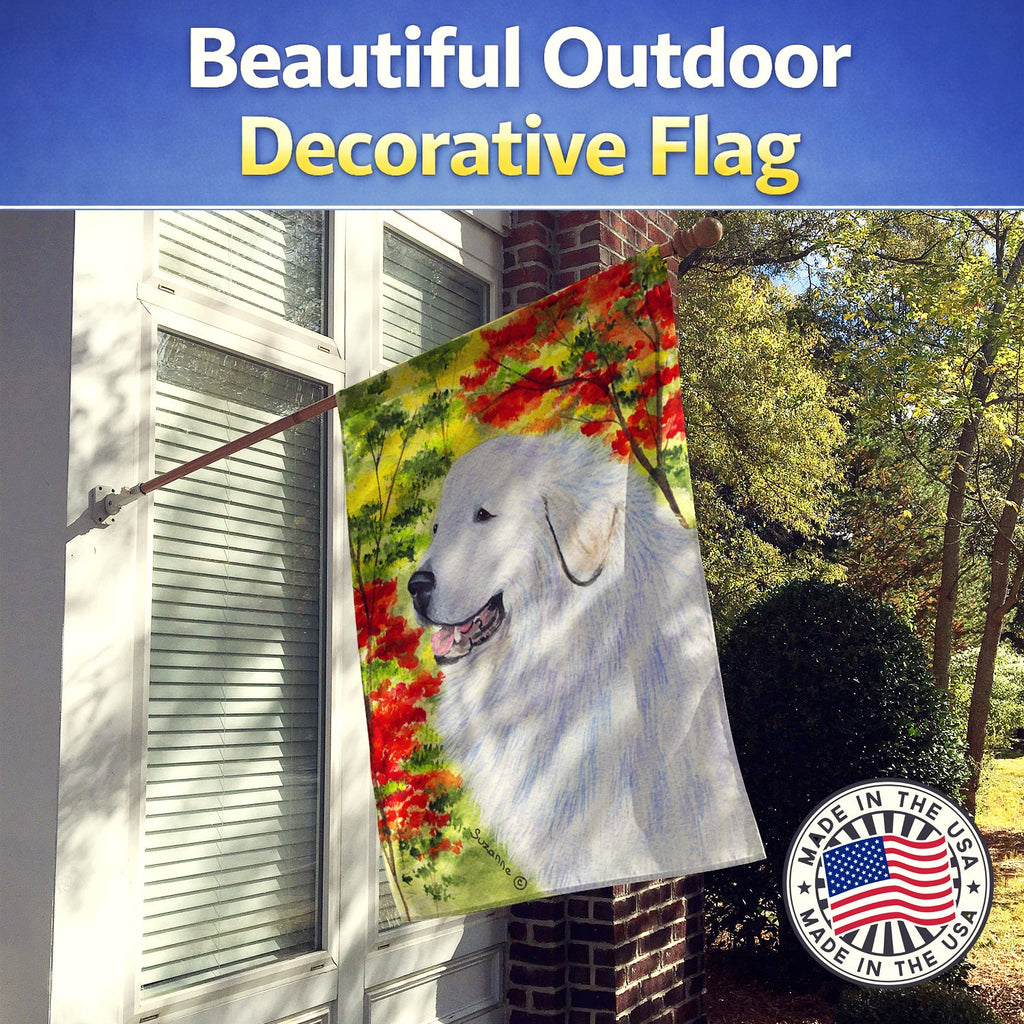 Great Pyrenees House Flag 28x40 Porch Sleeve Pole Decorative Outside Yard Banner Artwork Wall Hanging, Polyester