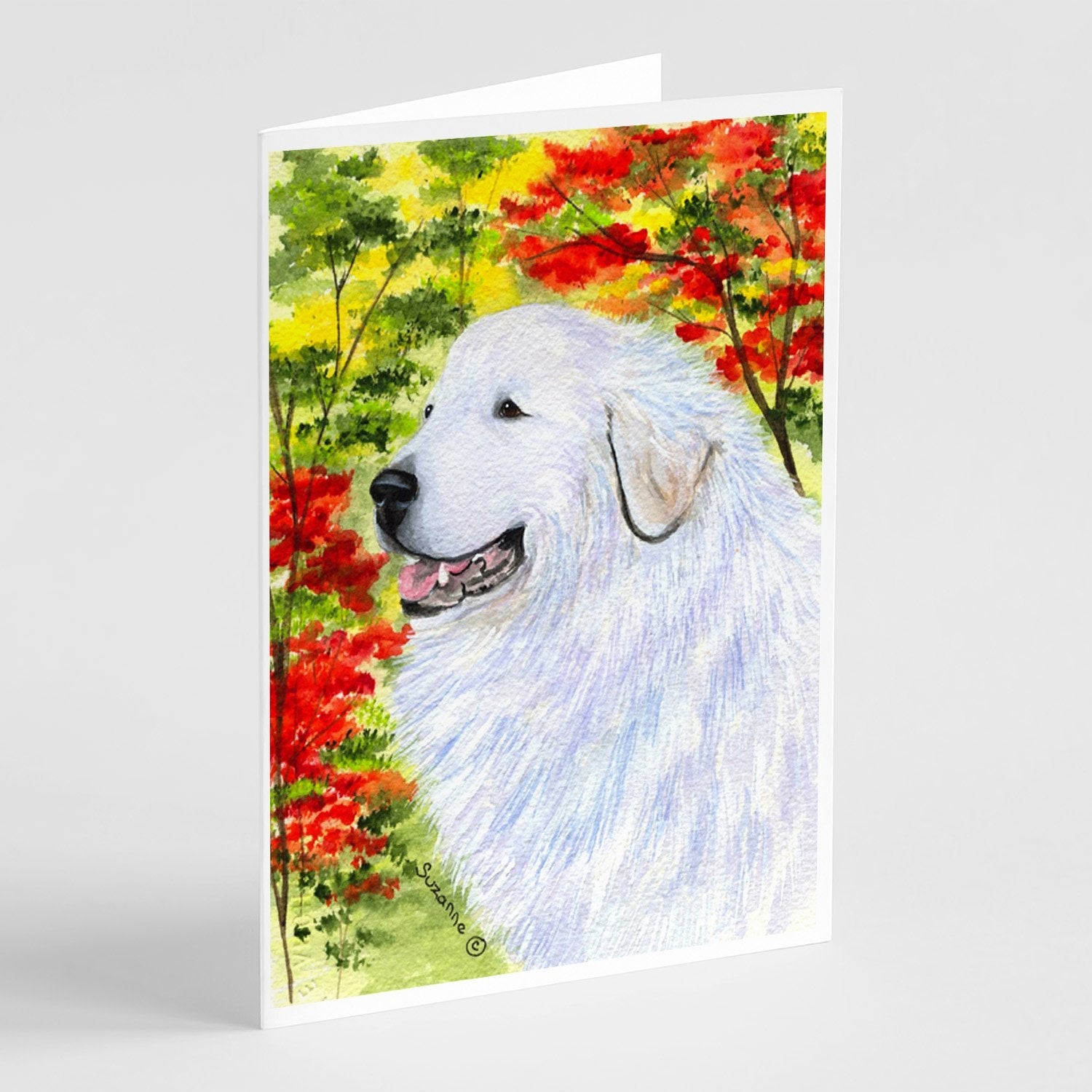 Great Pyrenees Greeting Cards Pack of 8 Blank Cards with Envelopes Whimsical A7 Size 5x7