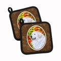 Great Pyrenees Pot Holder Set of 2 Heat Resistant Quilted Hot Pads 7.5 x 7.5 Inch, Insulated Kitchen Trivets for Cooking & Baking