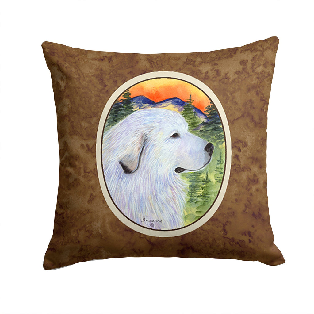 Great Pyrenees Decorative Throw Pillow 14x14 Indoor Outdoor Accent Cushion, Fabric Cover with Insert for Sofa, Bed, Porch & Living Room