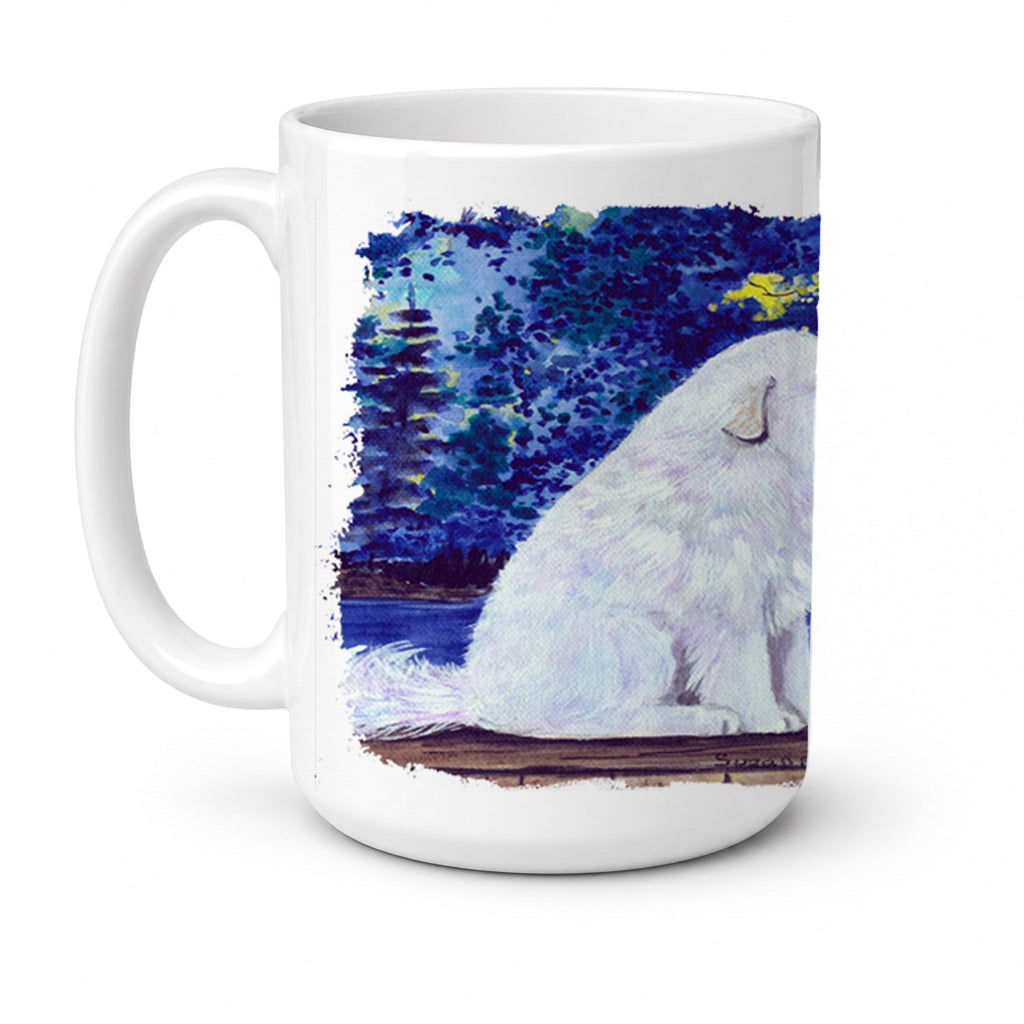 Great Pyrenees Ceramic Coffee Mug 15 oz Decorative Large C Handle Mug Cup for Tea, Cocoa Hot Chocolate