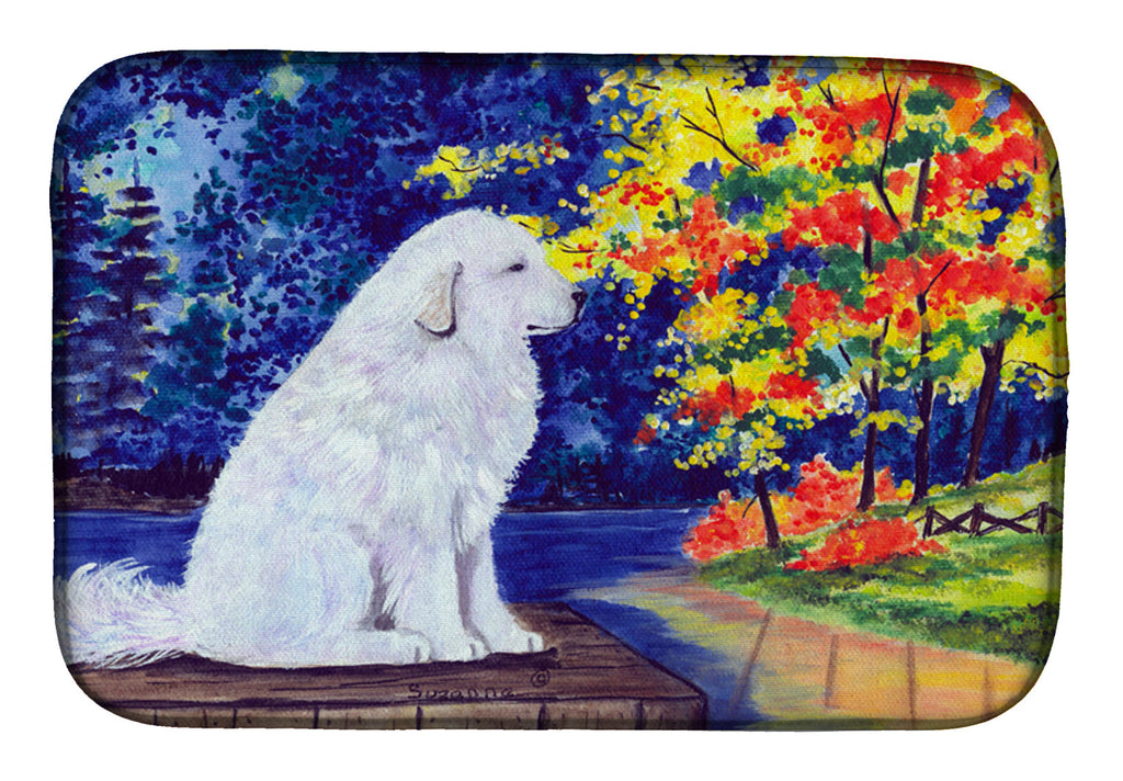 Great Pyrenees Dish Drying Mat Absorbent Dish Drying Mat Pad for Kitchen Counter Dish Drainer Mat for Countertop, 14 x 21", Multicolor