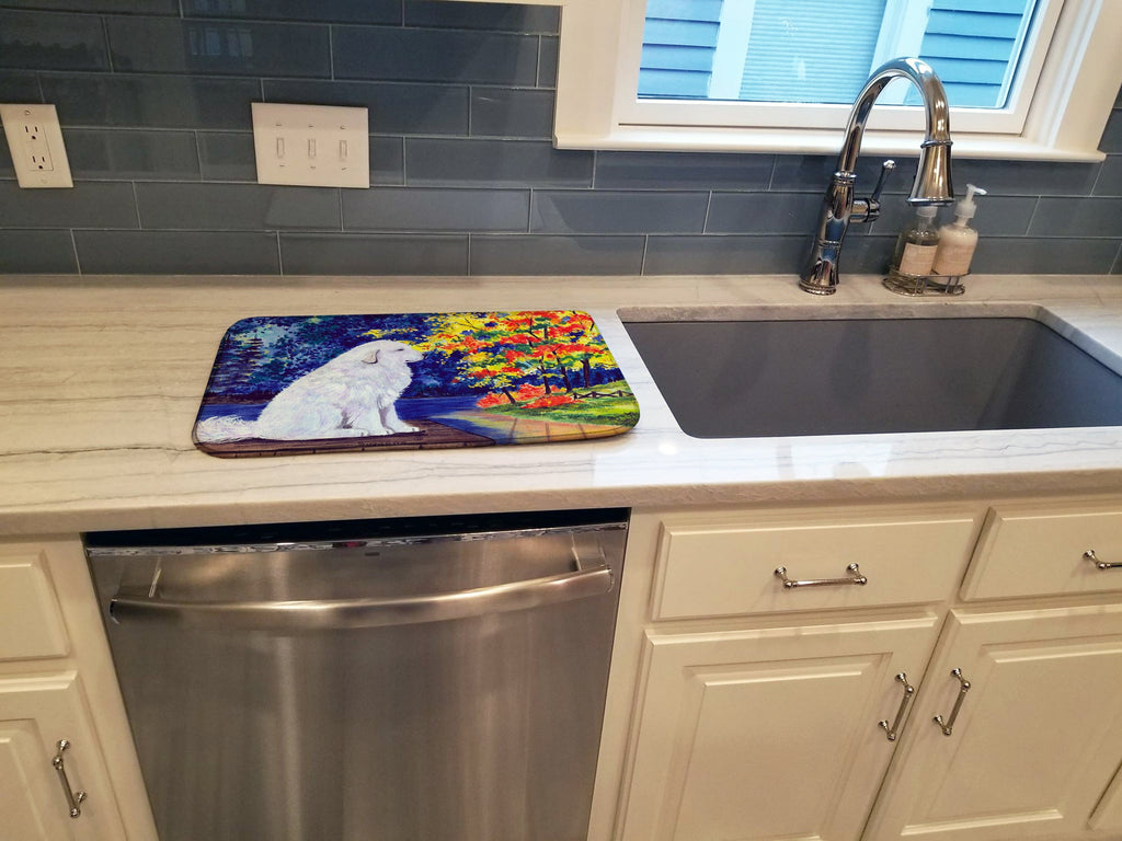 Great Pyrenees Dish Drying Mat Absorbent Dish Drying Mat Pad for Kitchen Counter Dish Drainer Mat for Countertop, 14 x 21", Multicolor