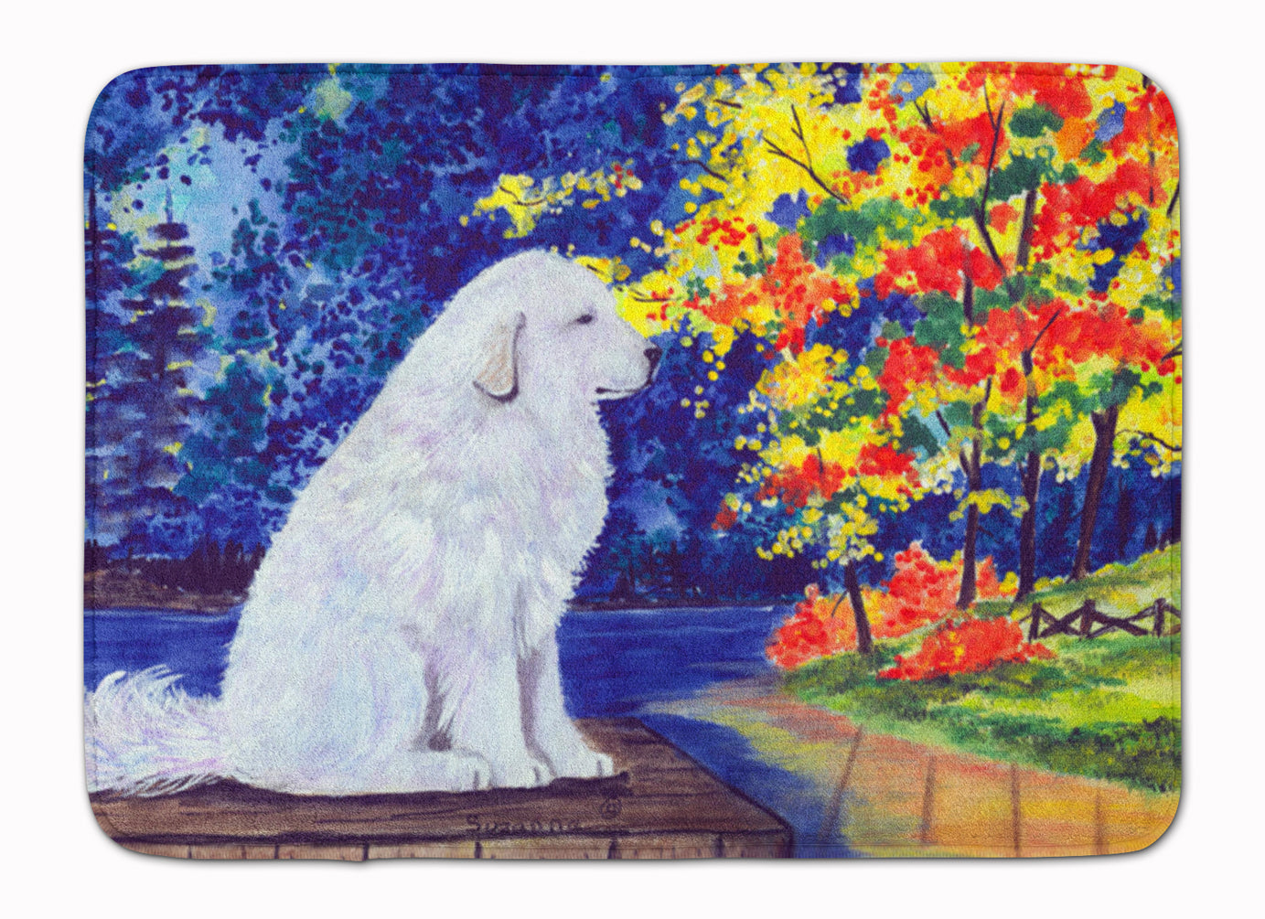 Great Pyrenees Memory Foam Kitchen Mat Machine Washable Anti-Fatigue Cushion Comfort Bath or Kitchen Rug
