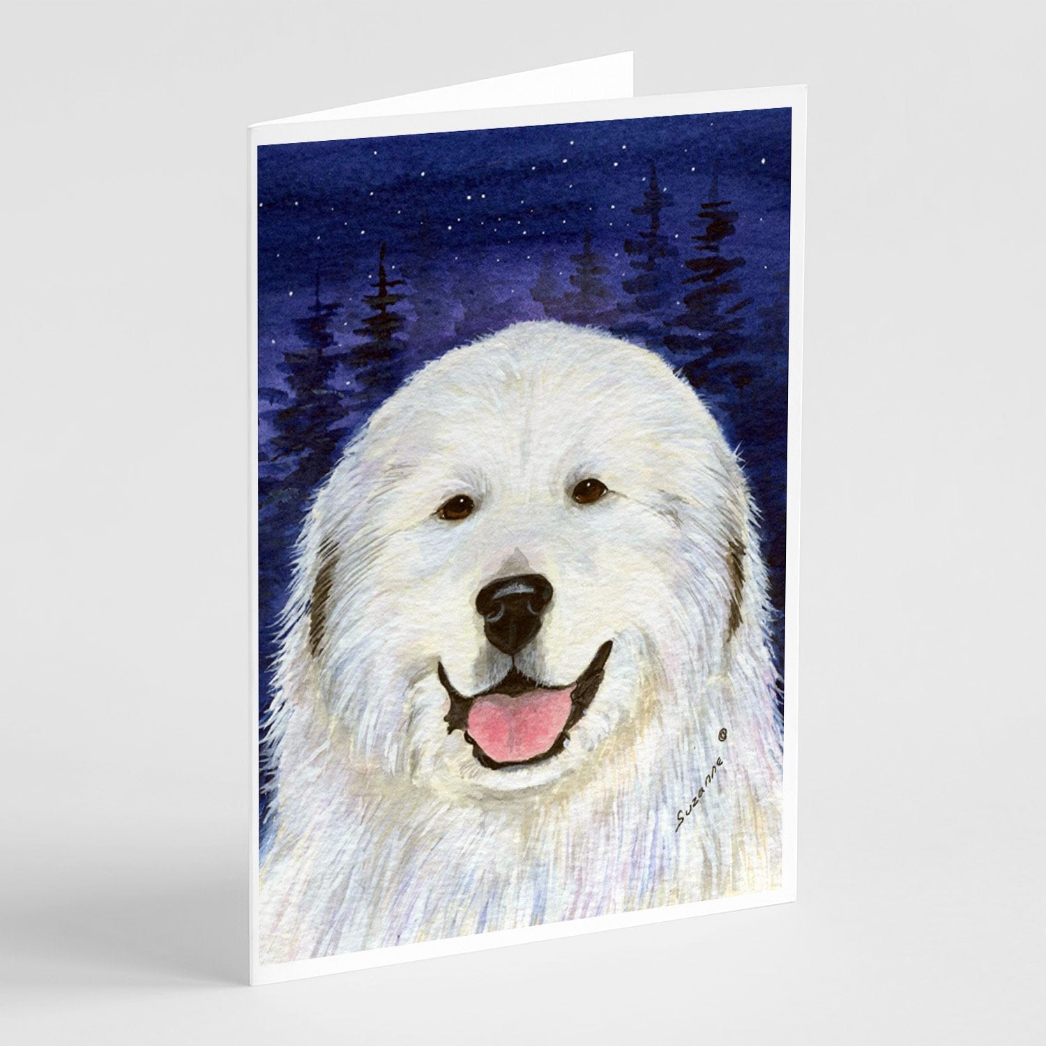 Great Pyrenees Greeting Cards Pack of 8 Blank Cards with Envelopes Whimsical A7 Size 5x7