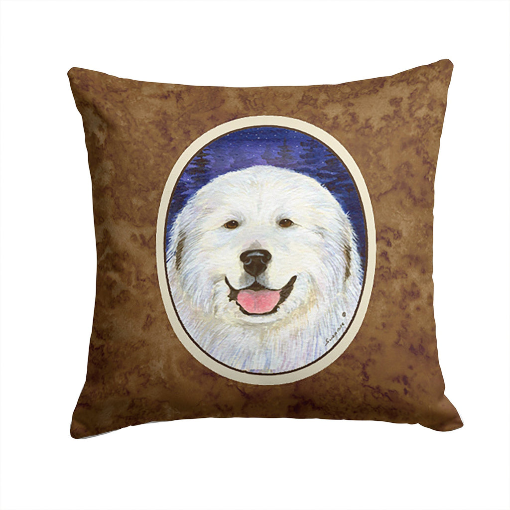Great Pyrenees Decorative Throw Pillow 14x14 Indoor Outdoor Accent Cushion, Fabric Cover with Insert for Sofa, Bed, Porch & Living Room