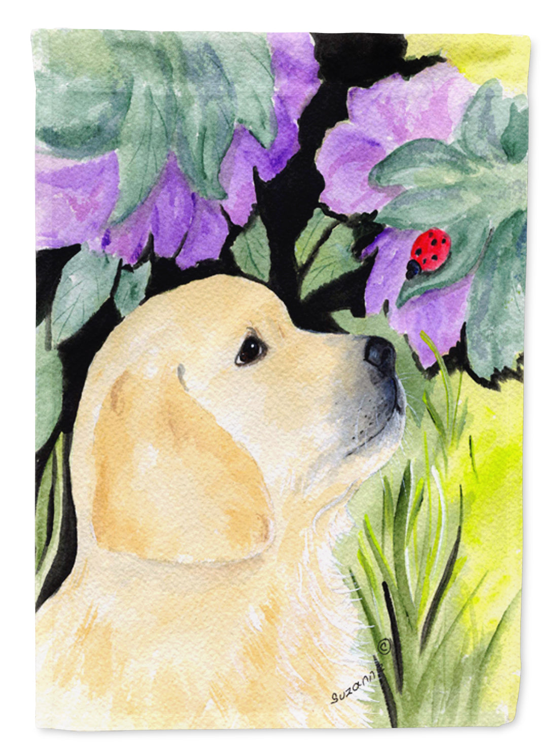 Golden Retriever House Flag 28x40 Porch Sleeve Pole Decorative Outside Yard Banner Artwork Wall Hanging, Polyester