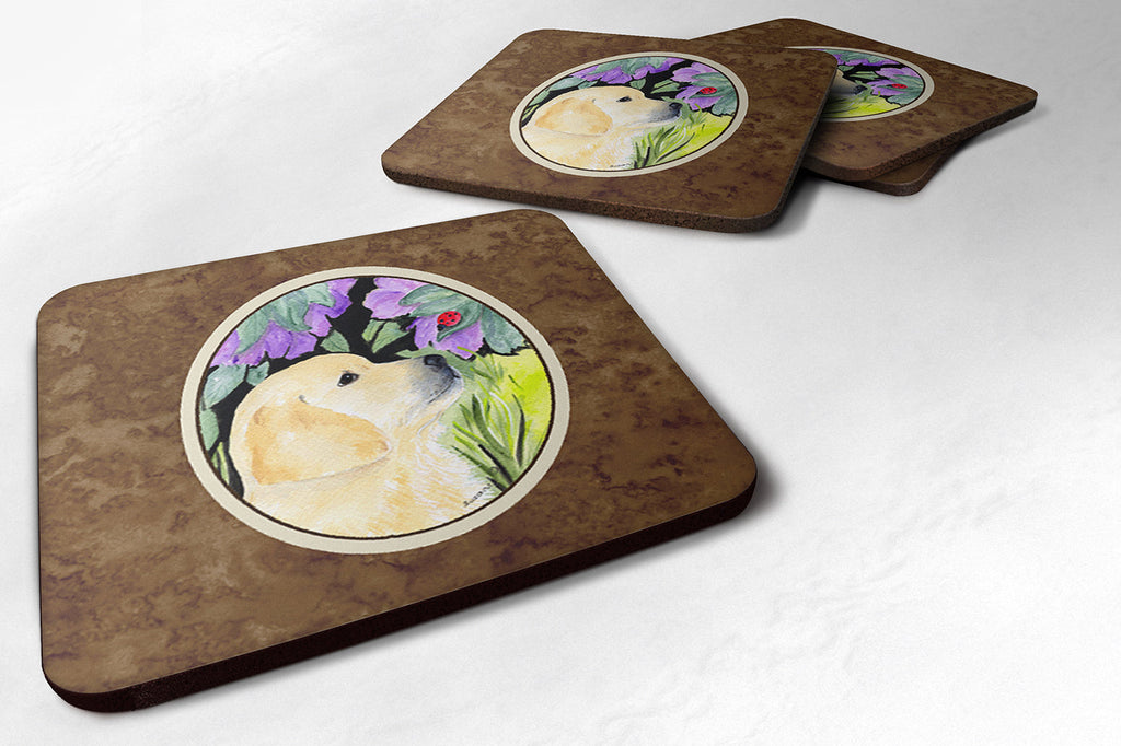 Golden Retriever Foam Coasters Set of 4 Cup Coasters for Indoor Outdoor, Tabletop Protection, Anti Slip, Mouse pad Material