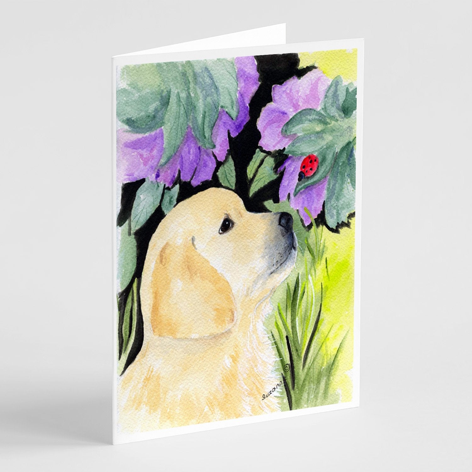 Golden Retriever Greeting Cards Pack of 8 Blank Cards with Envelopes Whimsical A7 Size 5x7