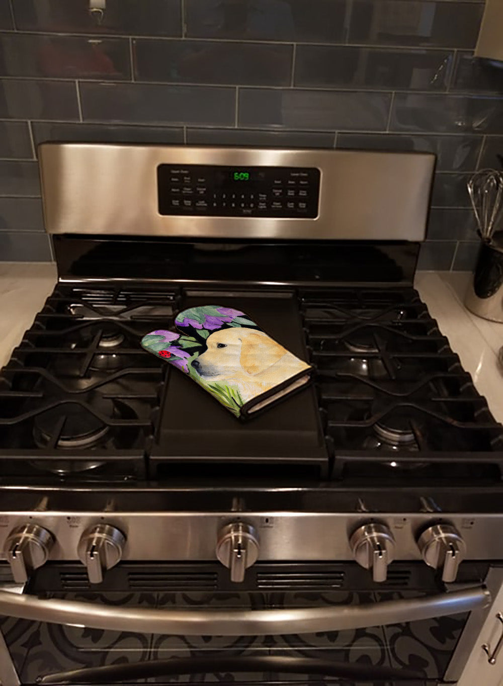 Golden Retriever Oven Mitt Heat Resistant Thick Oven Mitt for Hot Pans and Oven, Kitchen Mitt Protect Hands, Cooking Baking Glove