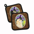 Golden Retriever Pot Holder Set of 2 Heat Resistant Quilted Hot Pads 7.5 x 7.5 Inch, Insulated Kitchen Trivets for Cooking & Baking